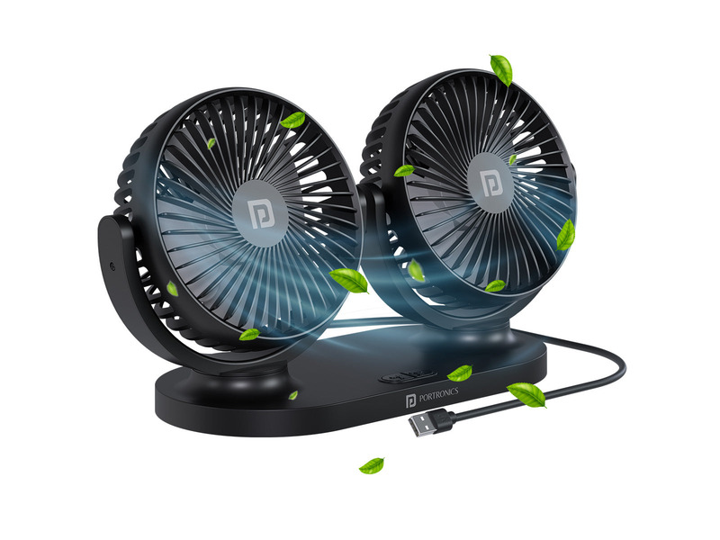Portronics Twin Cool Dual-Head USB Desk Fan